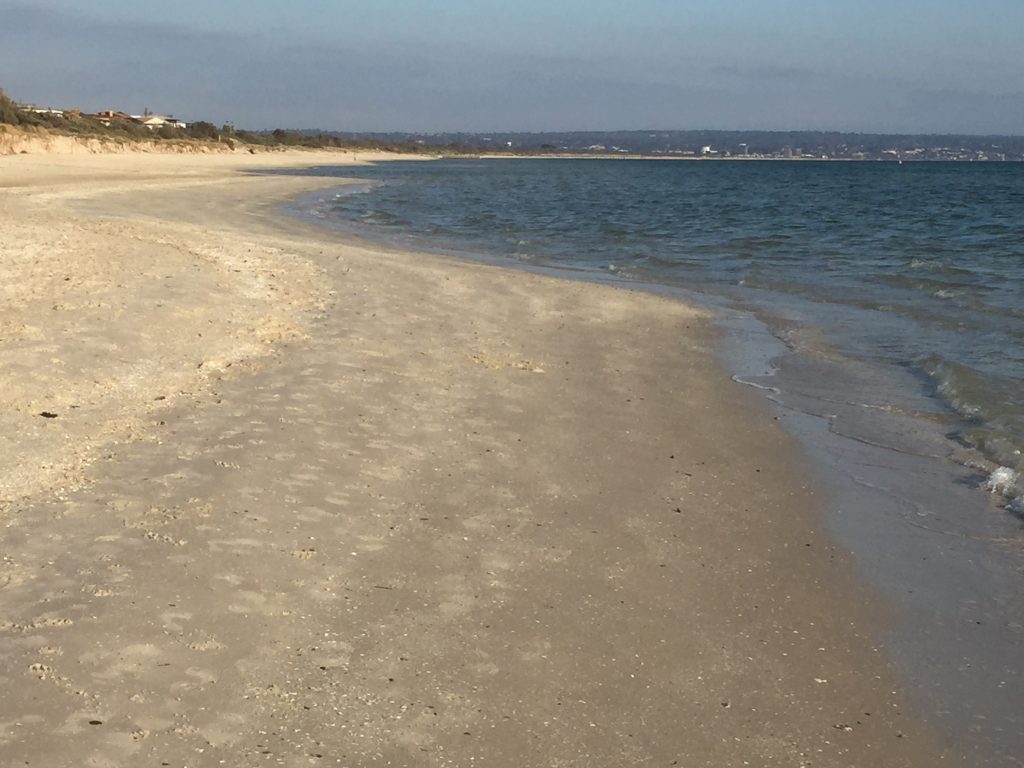 No one else on the beach.