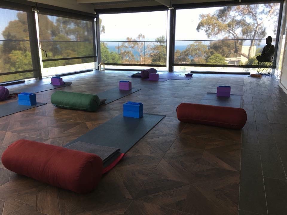 Yoga studio overlooking the bush.