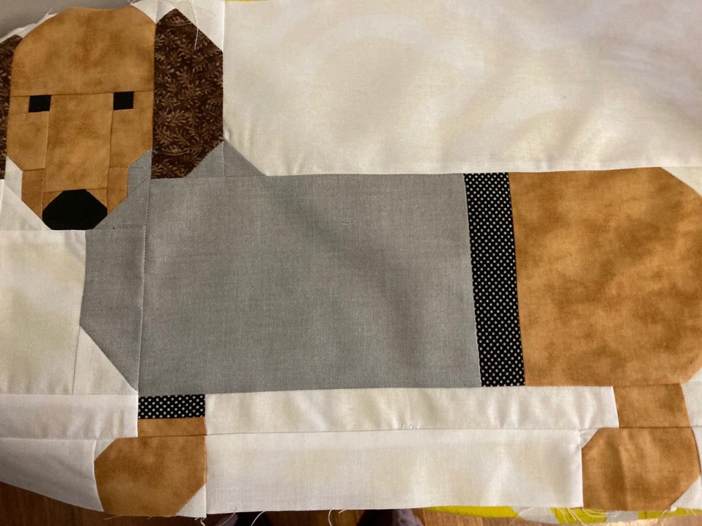 Patchwork pic of a dachshund.