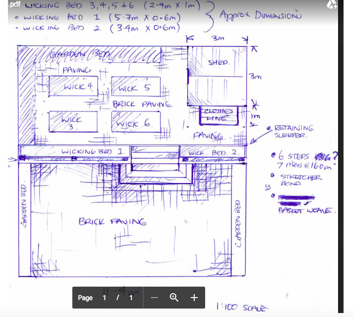 Landscaper's plan for the back yard.