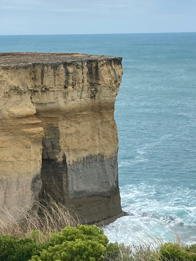 Sheer drop to the ocean.