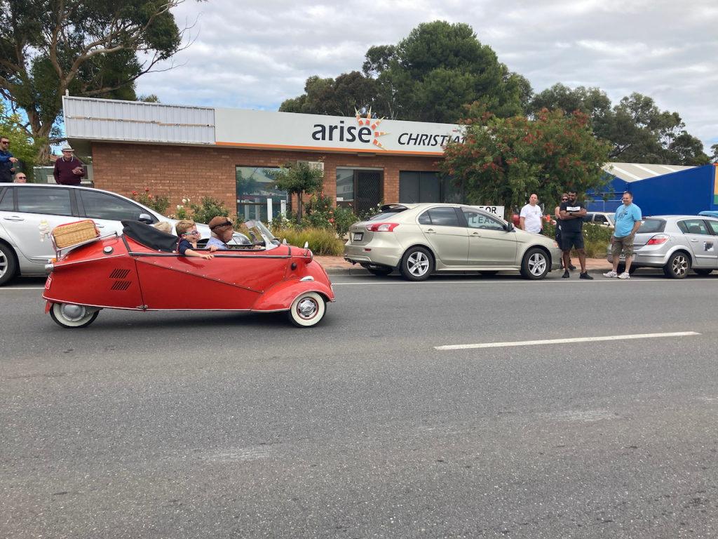 Red 3 wheeler.