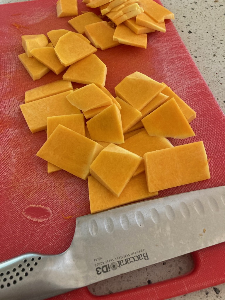 Chopped up pumpkins.