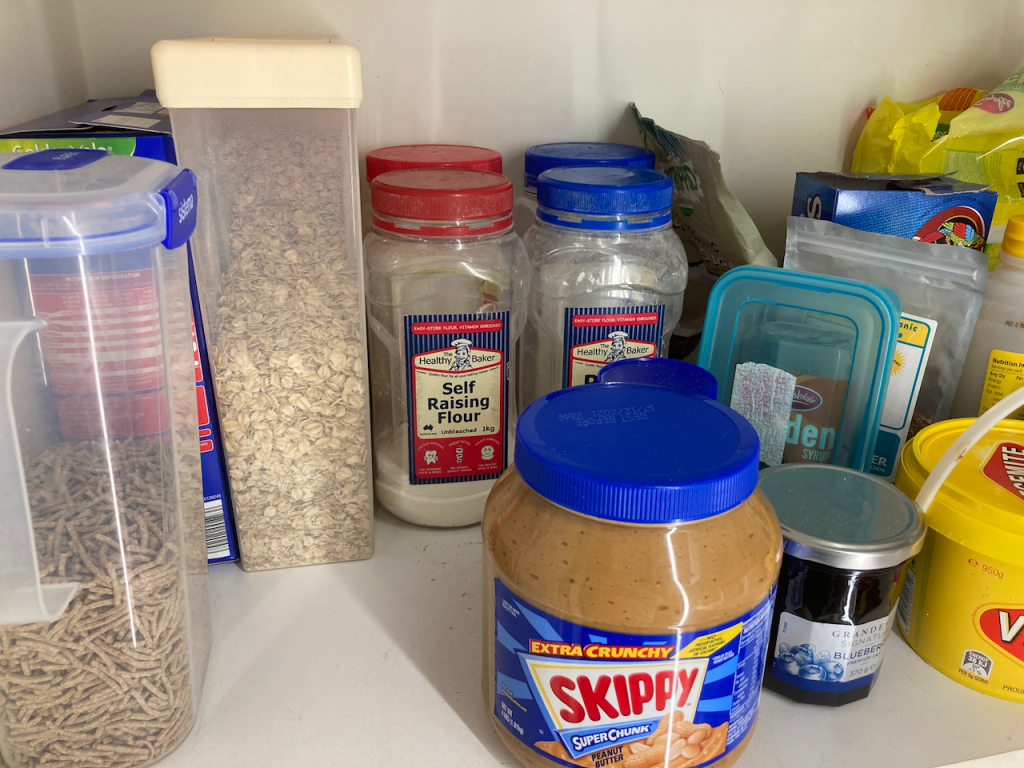 Shelf in pantry.