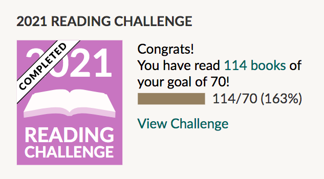 Goodreads challenge.